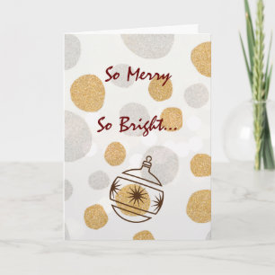 Merry and Bright Gold & Sliver Christmas Holiday  Card