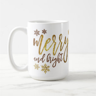 Merry and Bright - Golden Christmas Mug