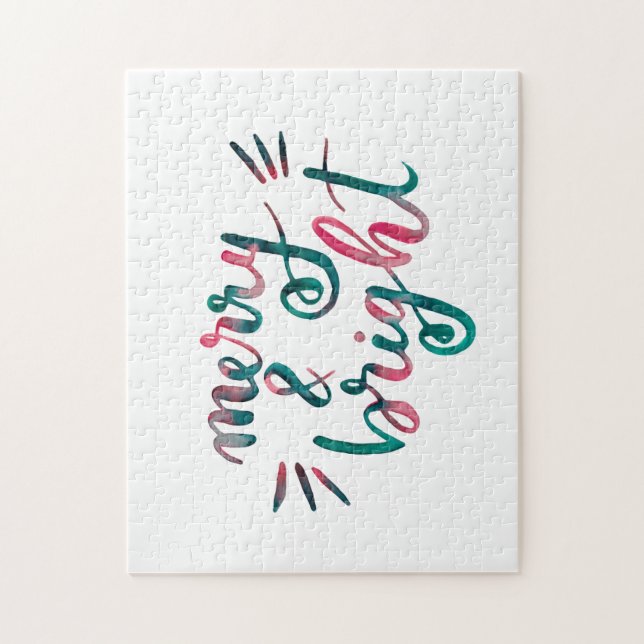 Merry and bright - green and pink jigsaw puzzle (Vertical)