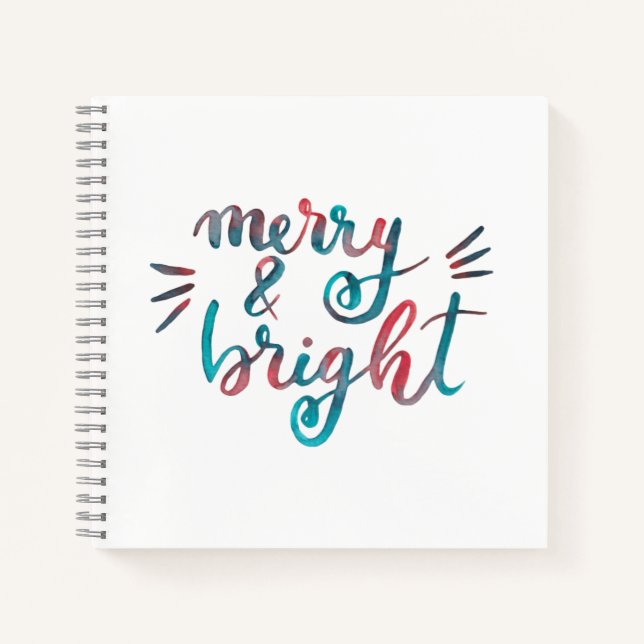 Merry and bright - green and red notebook (Front)
