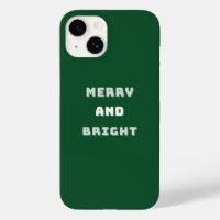 Merry and Bright, Green Christmas Art, Holiday