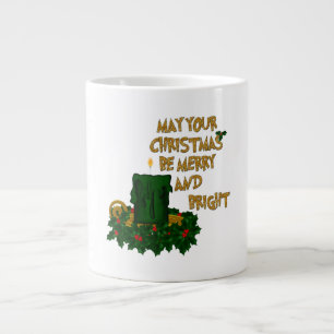 Merry and Bright Green Christmas Candle Mug