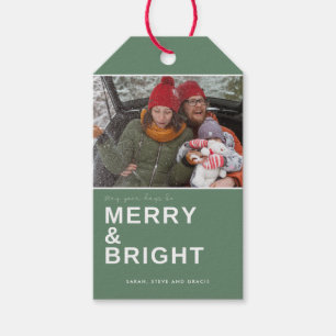 Merry and Bright Green Christmas Gift Tags