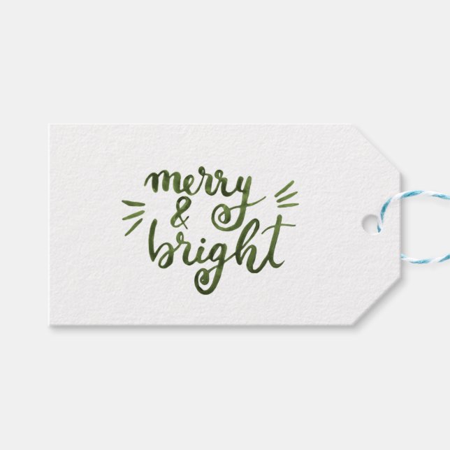 Merry and bright - green gift tags (Front (Horizontal))