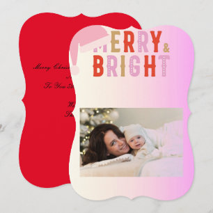 merry and bright greeting card Christmas