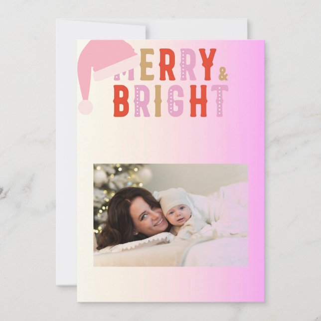merry and bright greeting card Christmas (Front)