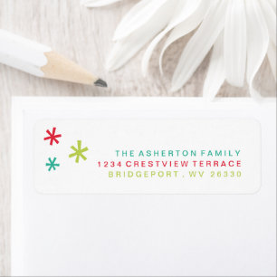Merry and Bright holiday address label