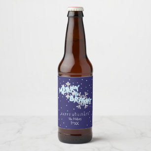 Merry and Bright, Holiday Beer Bottle Label