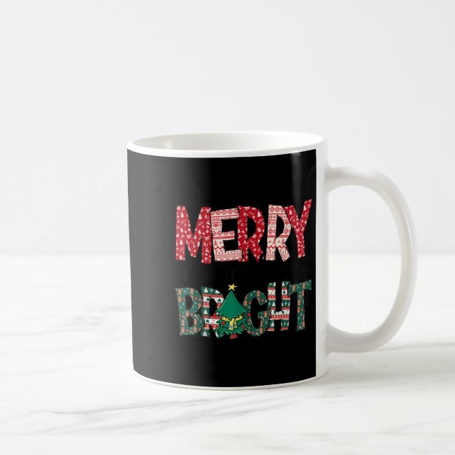 Merry And Bright Holiday Christmas Family  Coffee Mug (Right)