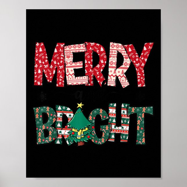 Merry And Bright Holiday Christmas Family  Poster (Front)