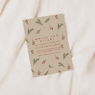 Merry and Bright Holiday Christmas Invite
