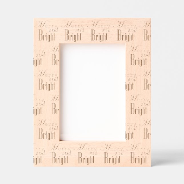 "Merry and Bright" Holiday Engraved Frames (Front)
