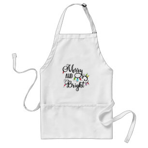 merry and bright holiday lights standard apron