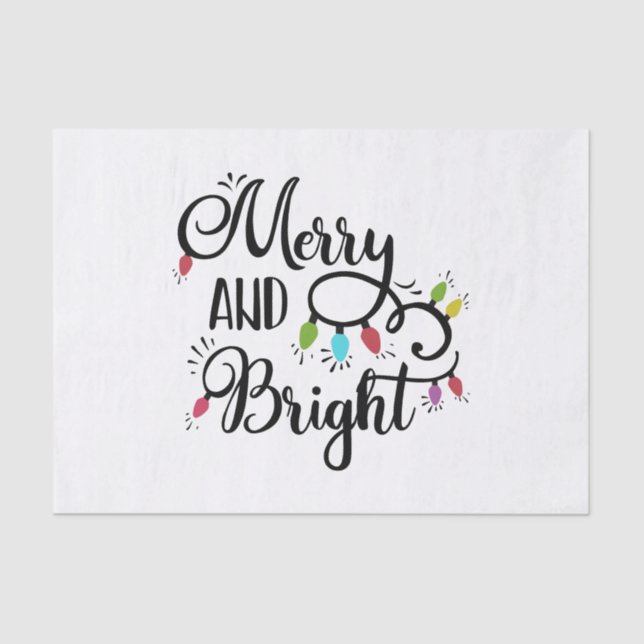 merry and bright holiday lights tissue paper (Front)