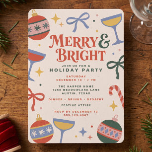 Merry and Bright Holiday Party Invitation
