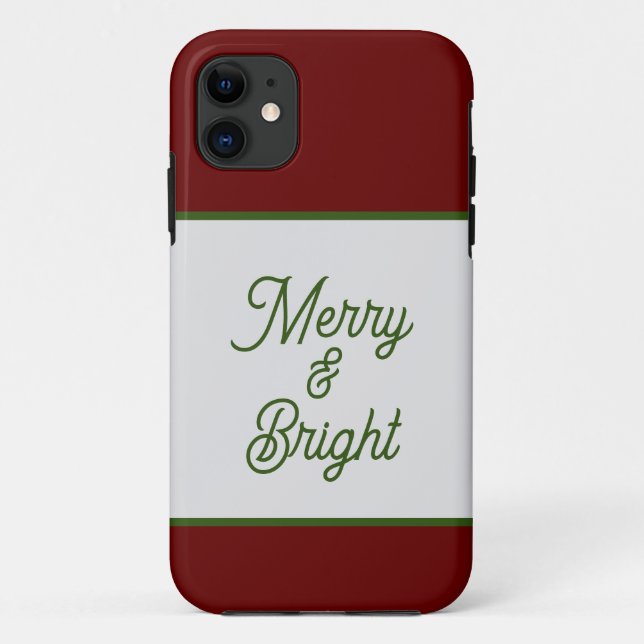 Merry and Bright Holiday Phone Case (Back)