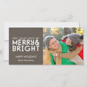 MERRY AND BRIGHT HOLIDAY PHOTO CARD