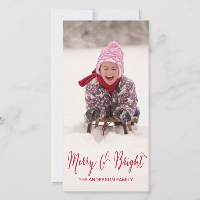 Merry and Bright | Holiday Photo Card (Front)