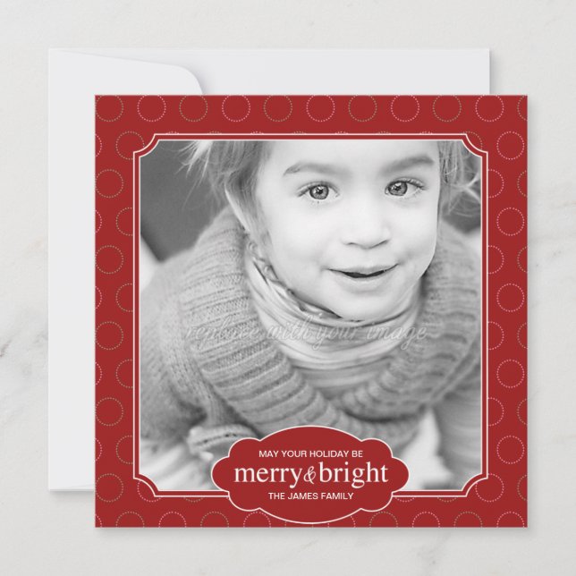 Merry and Bright Holiday Photo Cards/ Christmas Ca (Front)