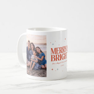 Merry and Bright Holiday Photo Coffee Mug
