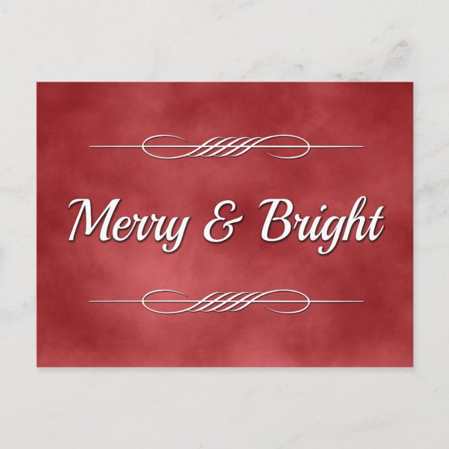 Merry and Bright Holiday Postcard (Front)