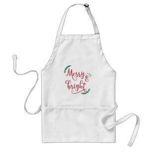 merry and bright Holiday Standard Apron