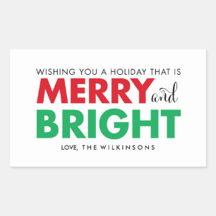 Merry and Bright Holiday Sticker