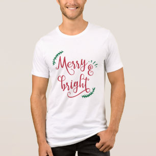 merry and bright Holiday Tri-Blend Shirt