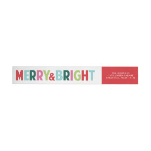 Merry and Bright Holiday Wraparound Address Label