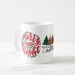 Merry and Bright Leopard Christmas Coffee Mug