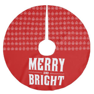Merry and Bright Letterpress Style No. 507 Brushed Polyester Tree Skirt
