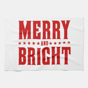 Merry and Bright Letterpress Style No. 507 Tea Towel