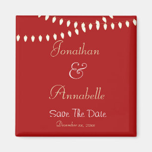 Merry and Bright Lights Save The Date Magnet