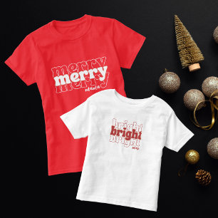 Merry and Bright Mama and Mini Matching Christmas  T-Shirt