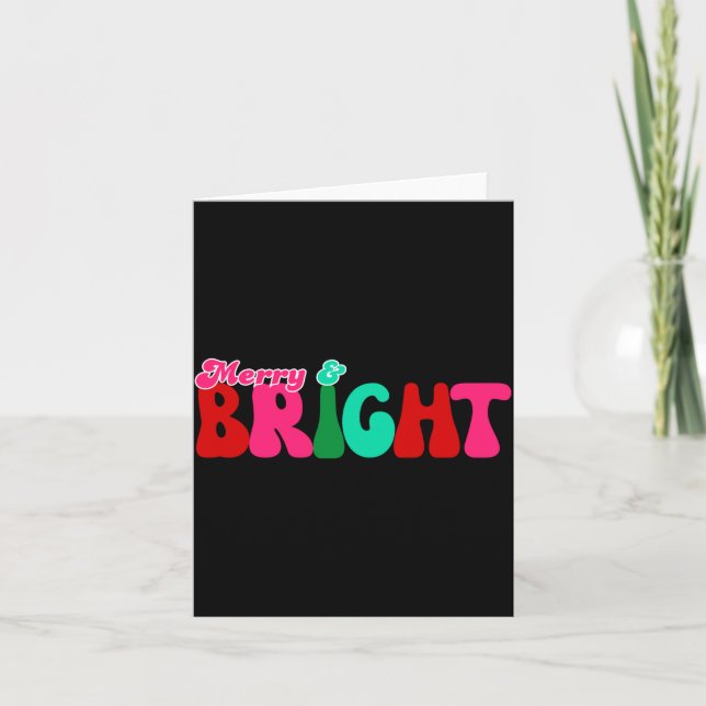Merry And Bright Maximalist Peach Christmas Toddle Card (Front)