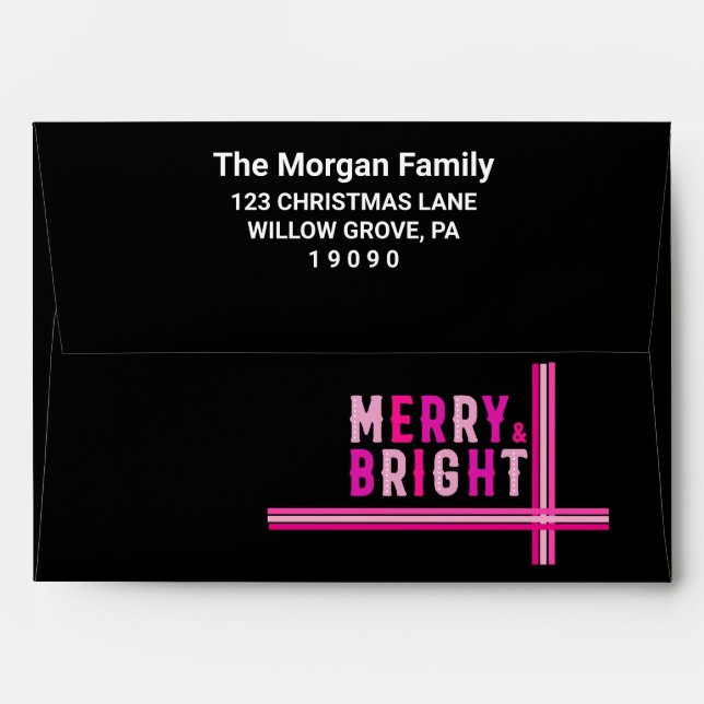Merry And Bright Merry Christmas Party Envelope (Back (Top Flap))
