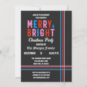 Merry And Bright Merry Christmas Party Invitation