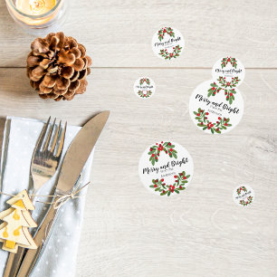 Merry and Bright Mistletoe Christmas Confetti