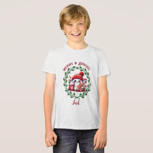 Merry and bright Modern Christmas T-Shirt Tri-Blend Shirt