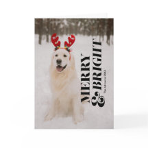 Merry and Bright Modern Christmas Typography Card