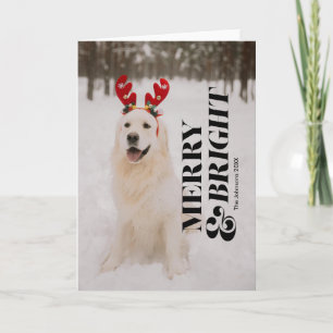Merry and Bright Modern Christmas Typography Card
