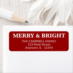 Merry and Bright Modern Minimal Red Christmas