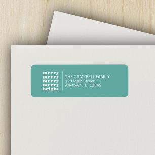 Merry and Bright Modern Minimal Teal Christmas