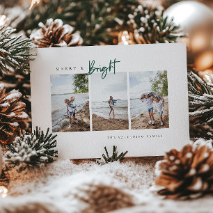 Merry and Bright Modern Photo Holiday Card