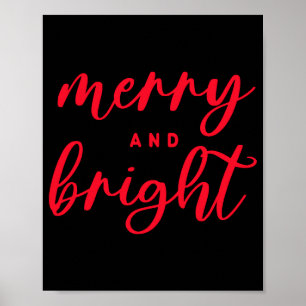 Merry And Bright Modern Red Womens Christmas _1  Poster