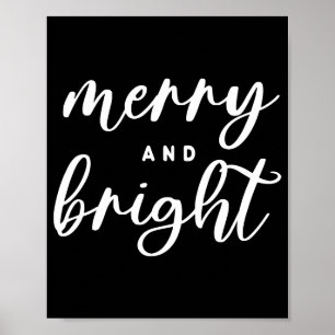 Merry And Bright Modern Red Womens Christmas  Poster