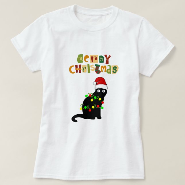 Merry and Bright Modern Red Women's Christmas T T-Shirt (Design Front)