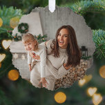 Merry and Bright | Modern Stylish Christmas Photo Tree Decoration Card<br><div class="desc">A stylish modern holiday photo ornament with a bold typography quote "Merry Bright" in white with a dark forest green feature colour on the reverse. The greeting and name can be easily customised for a personal touch. A trendy, minimalist and contemporary christmas design to stand out this holiday season! The...</div>
