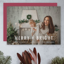 Merry and Bright | Modern Trendy Christmas Photo