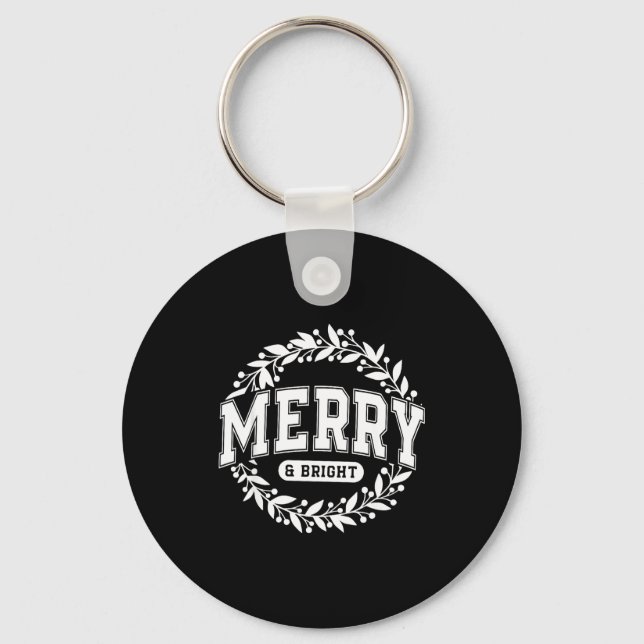 Merry And Bright Moody And Uptight Christmas Coupl Key Ring (Front)
